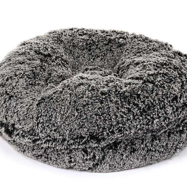 Black Frosted Shag Bagel Bed