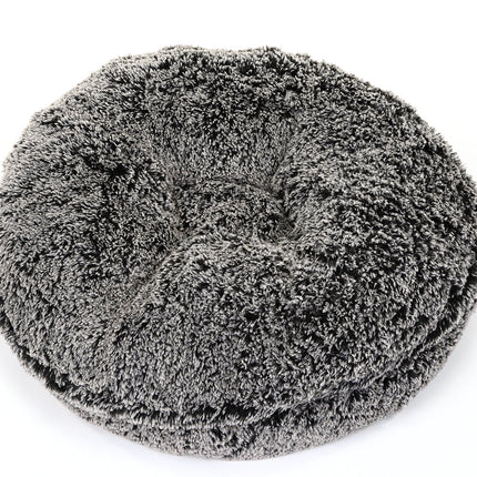 Black Frosted Shag Bagel Bed