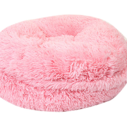 Light Pink Shag Bagel Bed