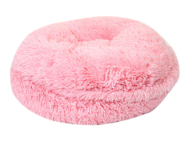 Light Pink Shag Bagel Bed