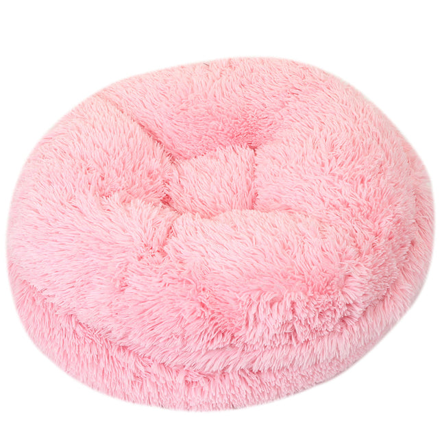 Light Pink Shag Bagel Bed