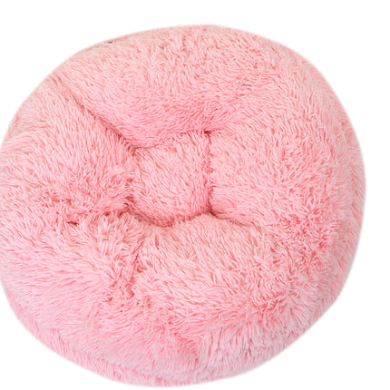 Light Pink Shag Bagel Bed