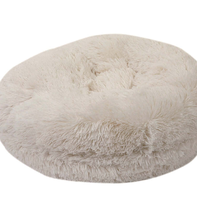 Cream Shag Bagel Bed