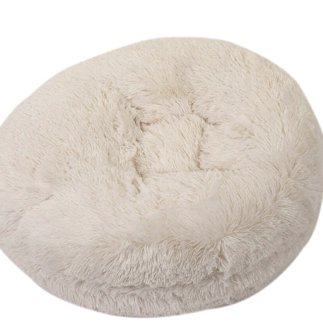 Cream Shag Bagel Bed