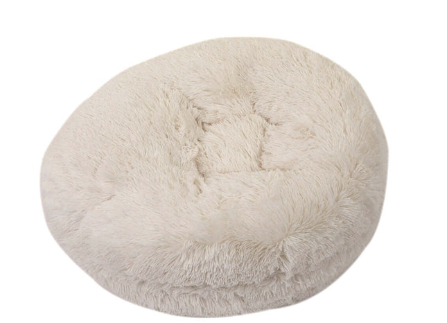 Cream Shag Bagel Bed