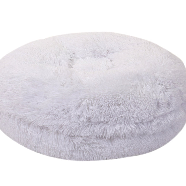 White Shag Bagel Bed