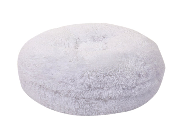 White Shag Bagel Bed