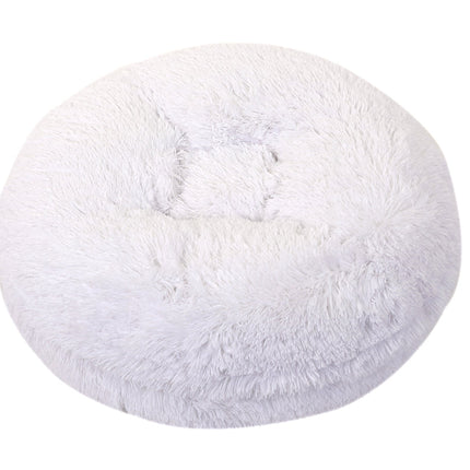 White Shag Bagel Bed