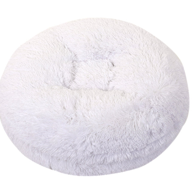 White Shag Bagel Bed