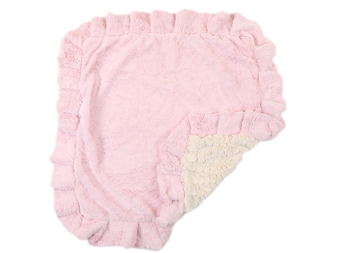 Light Pink Mink with Cream Crocodile Blanket