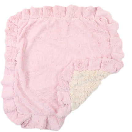 Light Pink Mink with Cream Crocodile Blanket