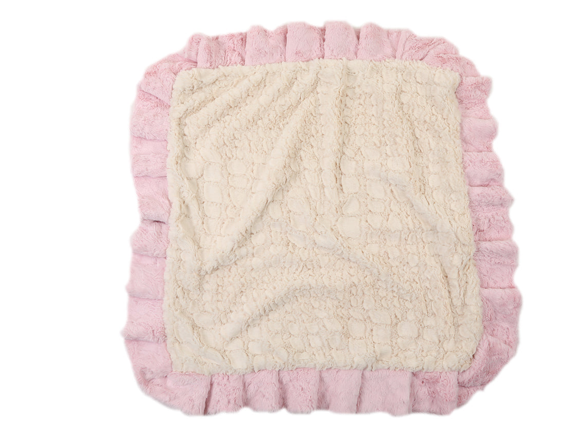 Light Pink Mink with Cream Crocodile Blanket