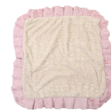 Light Pink Mink with Cream Crocodile Blanket