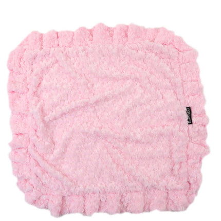 Pink Rosebud with Cream Shag Blanket