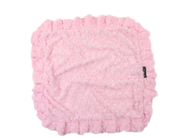 Pink Rosebud with Cream Shag Blanket