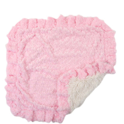 Pink Rosebud with Cream Shag Blanket