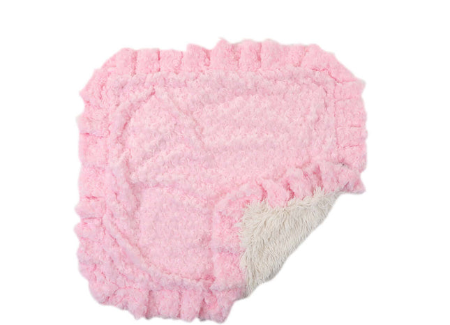 Pink Rosebud with Cream Shag Blanket