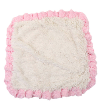 Pink Rosebud with Cream Shag Blanket