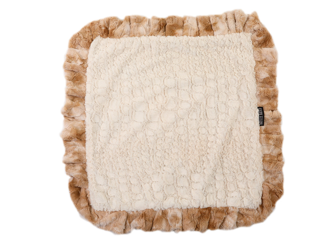 Beige Rabbit with Cream Crocodile Blanket