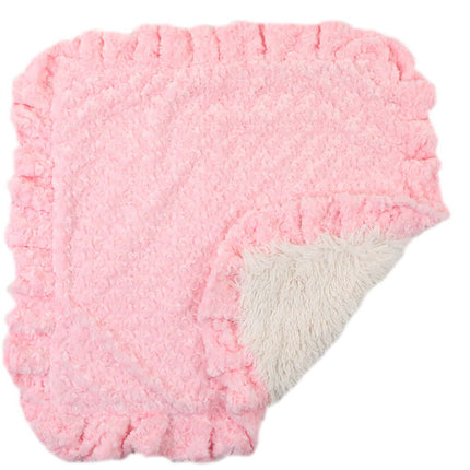 Pink Rosebud with Cream Shag Blanket