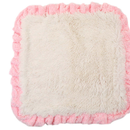 Pink Rosebud with Cream Shag Blanket