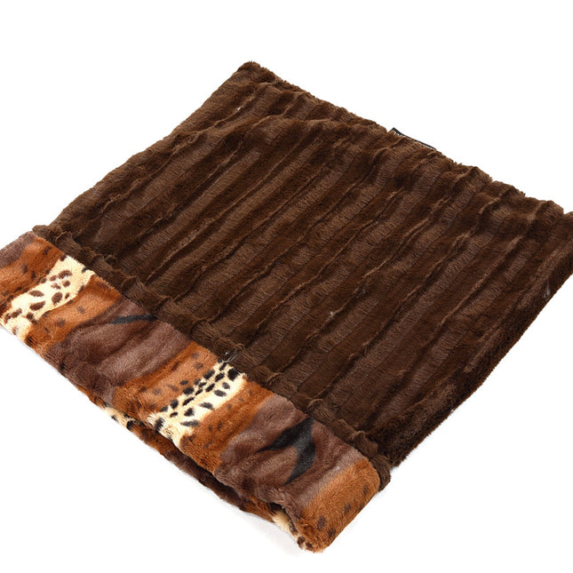 Exotic Fur Brown/Gold & Brown Mink Cuddle Pouch