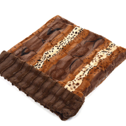 Exotic Fur Brown/Gold & Brown Mink Cuddle Pouch