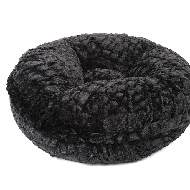 Crocodile Black Mink Bagel Bed