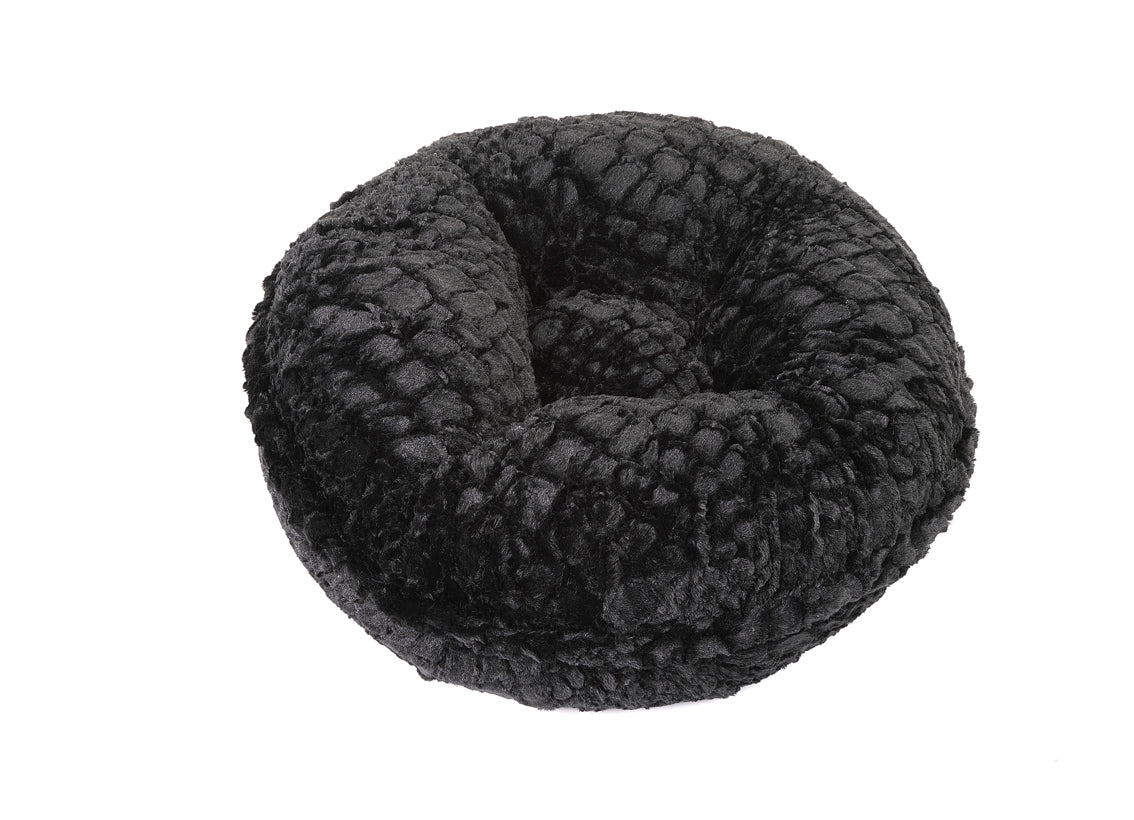 Crocodile Black Mink Bagel Bed