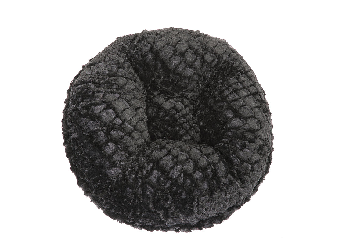 Crocodile Black Mink Bagel Bed