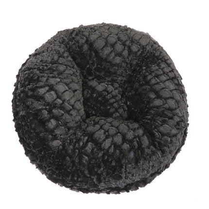 Crocodile Black Mink Bagel Bed