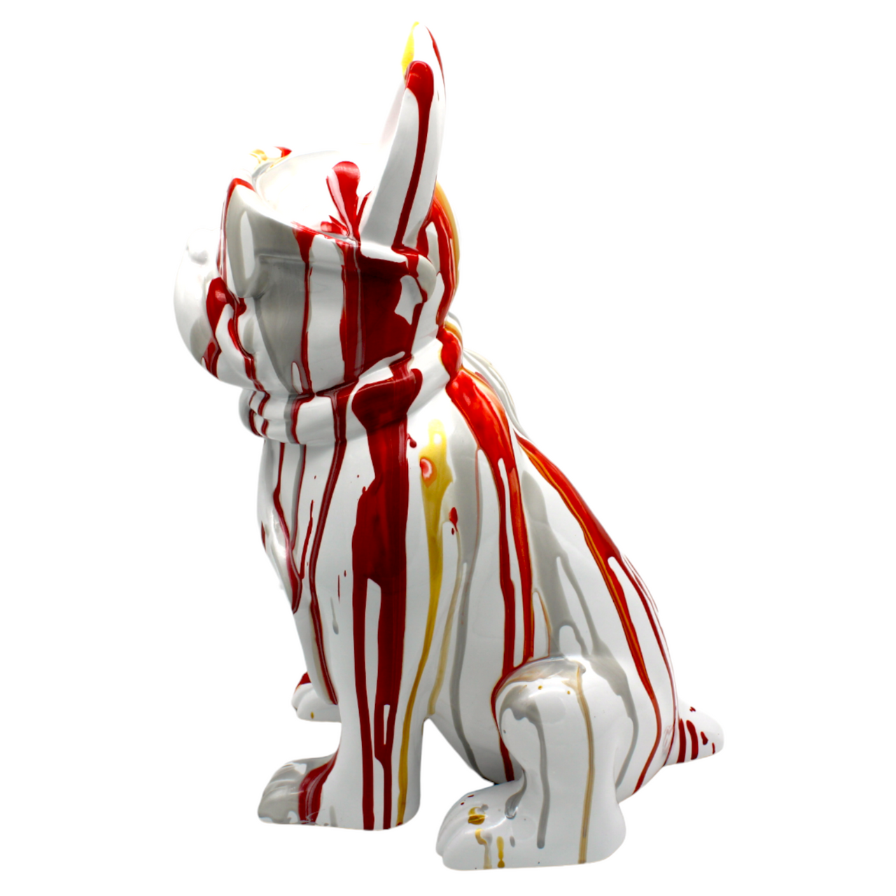 White Gold Expressionist Dog with Glasses - 14