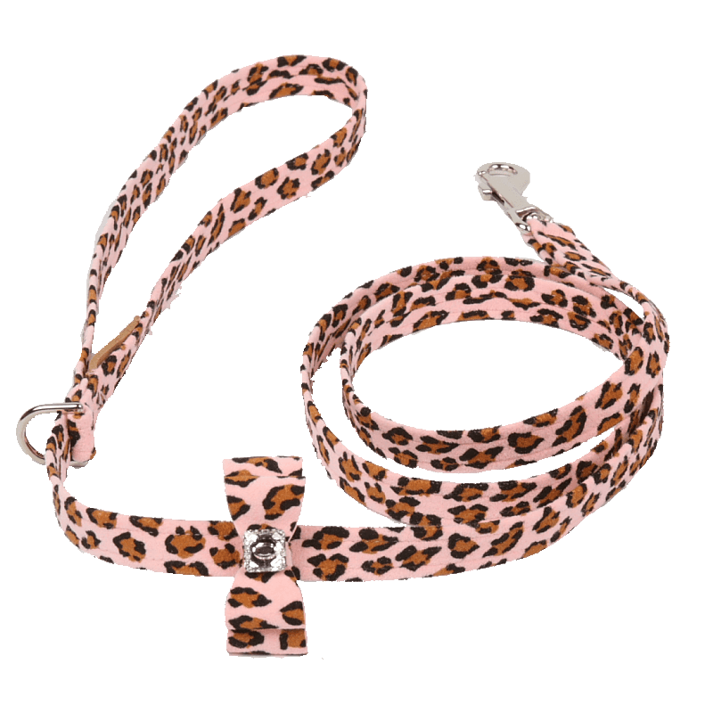 Cheetah Couture Big Bow Leash Pink Cheetah