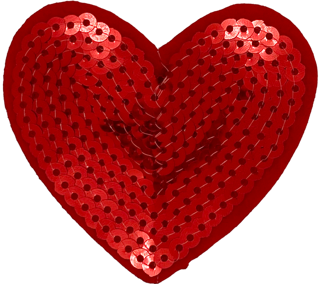 Red Sequin Heart (Large) - Patch