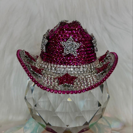 Crystal Cowboy Hat Fuchsia Starshine