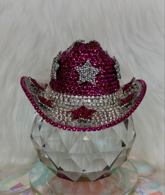 Crystal Cowboy Hat Fuchsia Starshine