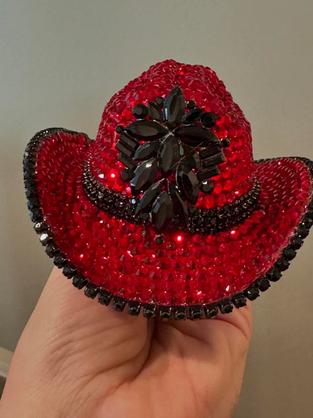 Crystal Cowboy Hat Ebony Cardinal Crest