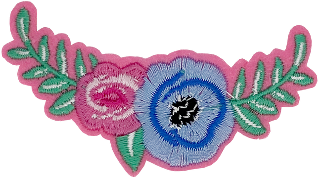 Pink & Blue Flowers - Patch