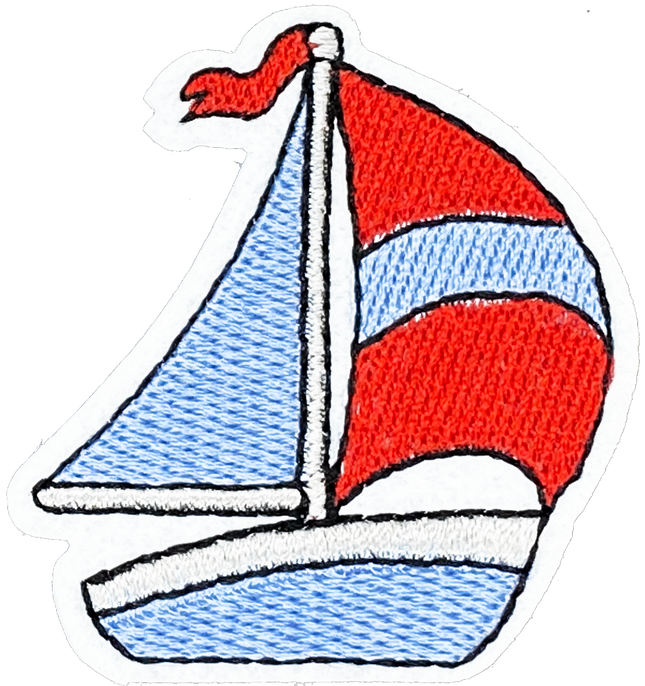 Sailboat 4 (Red & Light Blue) - Patch