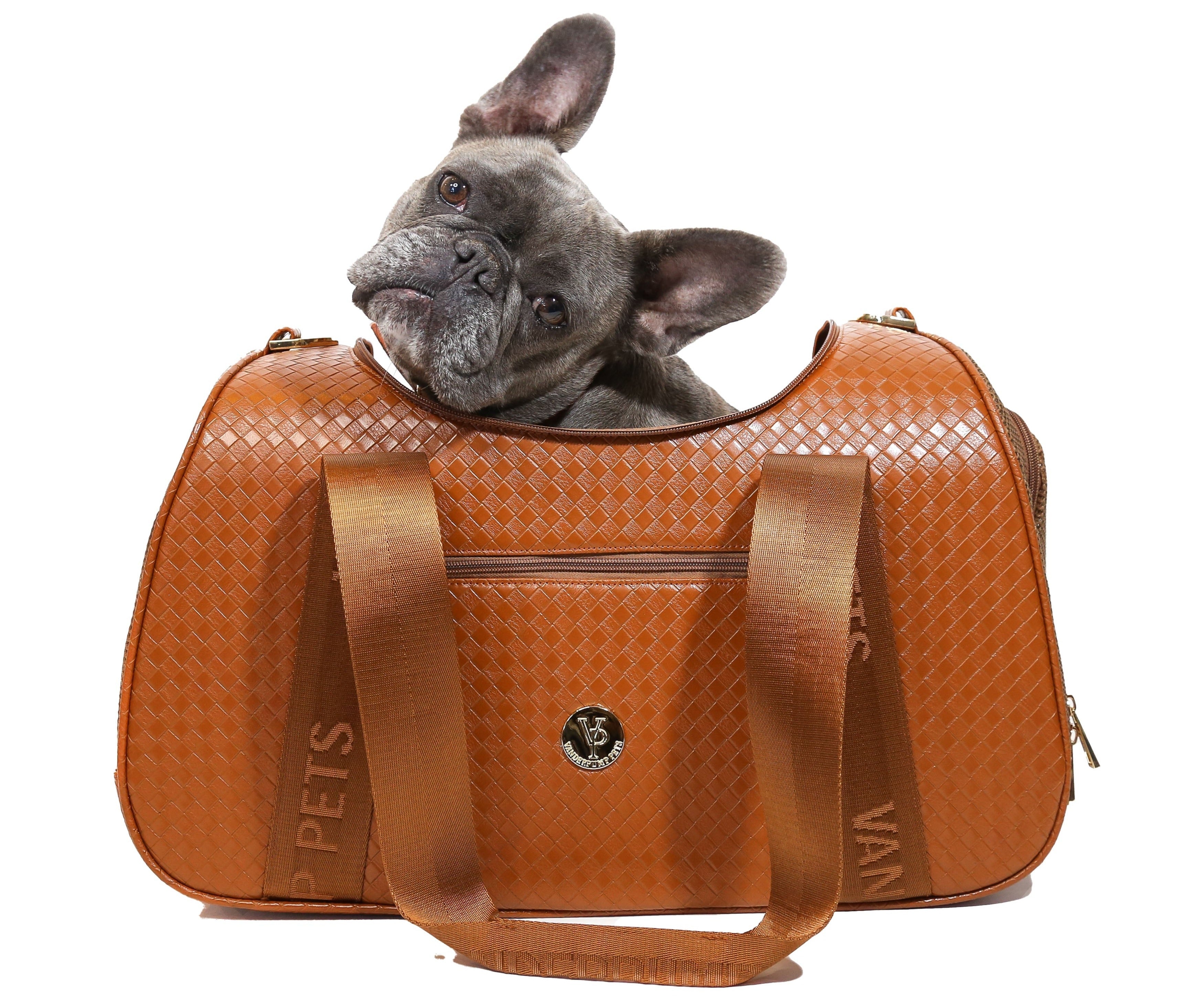 Vanderpump Graphite Duffel Pet Carrier - Brown (LARGE)