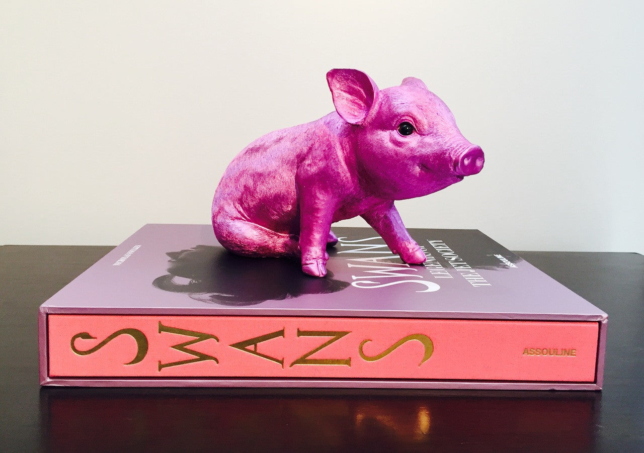 Pink Chrome Piggy Standing - 9.5