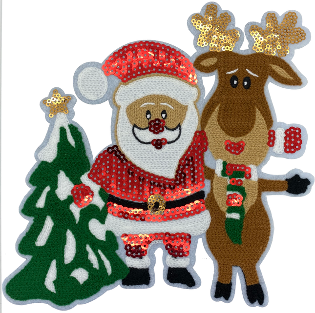 Large Santa, Tree & Reindeer - Patch