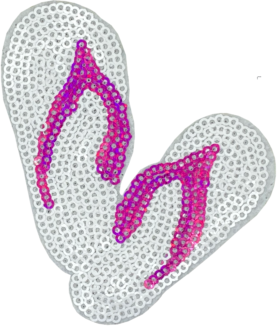 White Sequin Flip Flops - Patch