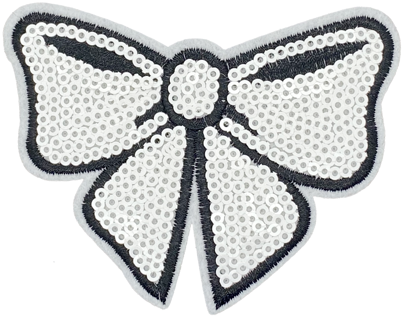 White Sequin Bow - Patch