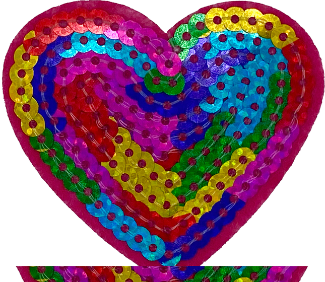 Rainbow Sequin Heart (small) - Patch