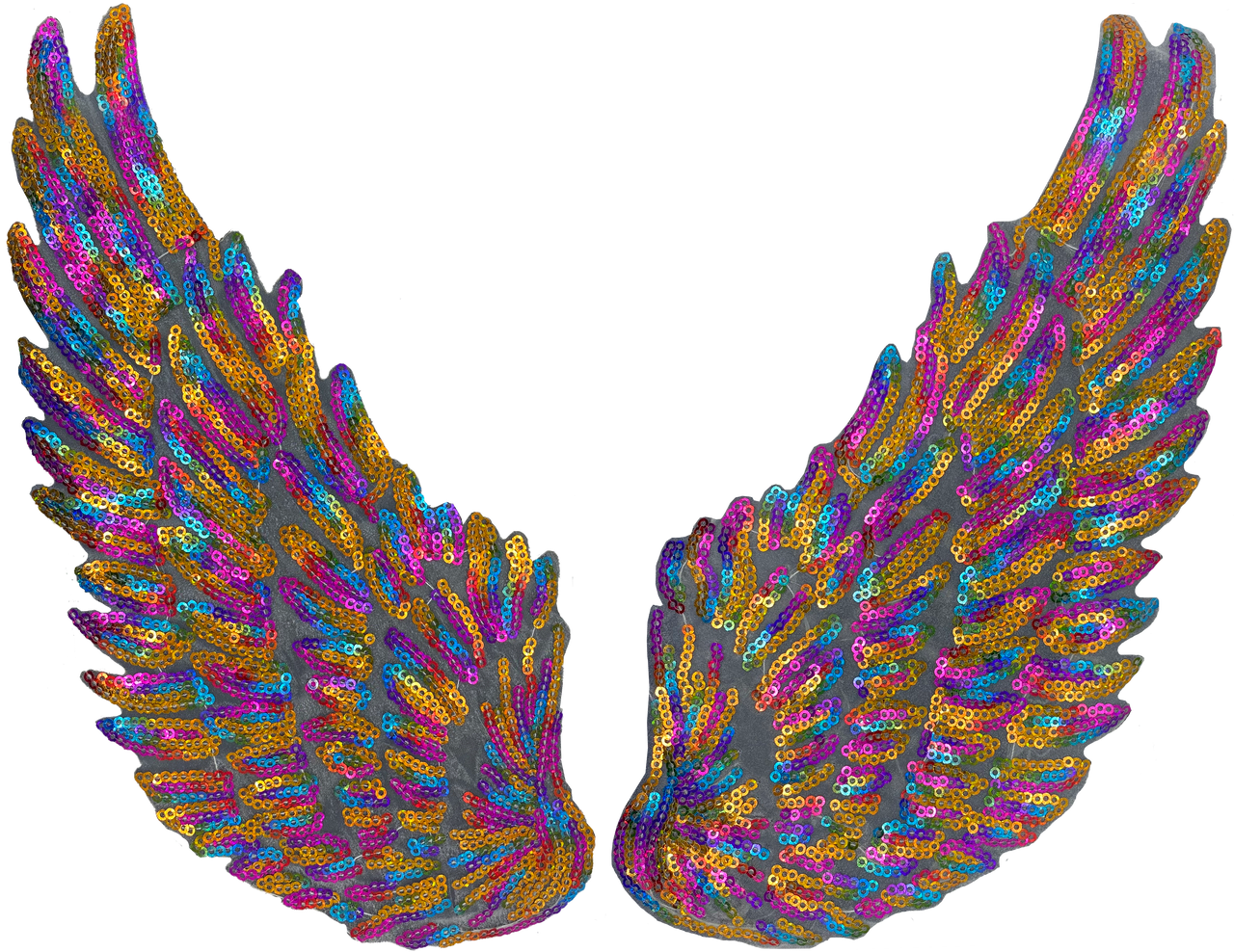 Extra Large Multicolor Sequin Wings - Patch