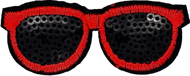 Red & Black Sequin Glasses - Patch