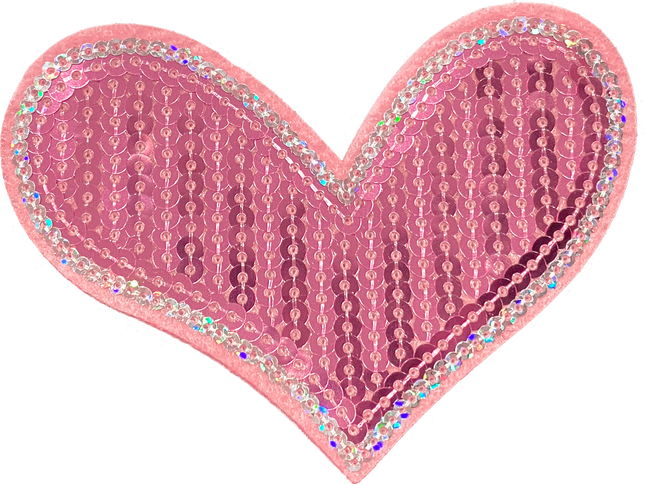 Pink Sequin Heart 1 - Patch