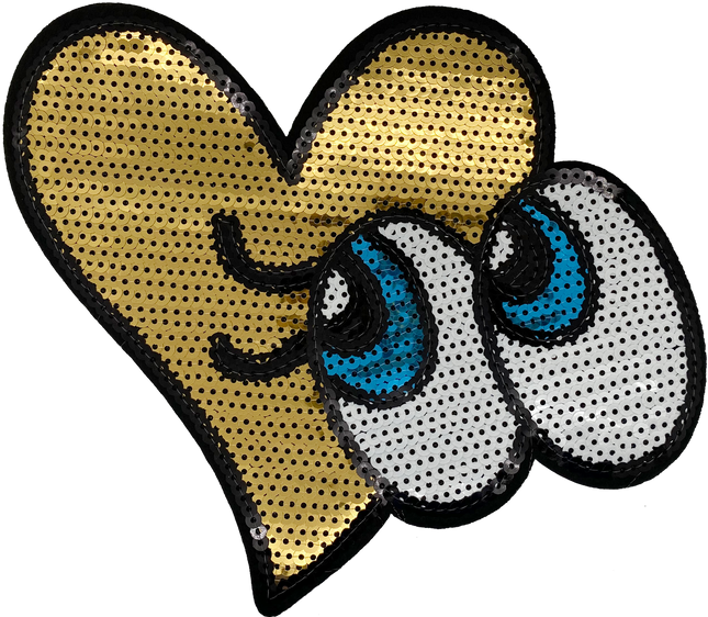 Extra Large Sequin Eyes & Heart- Patch