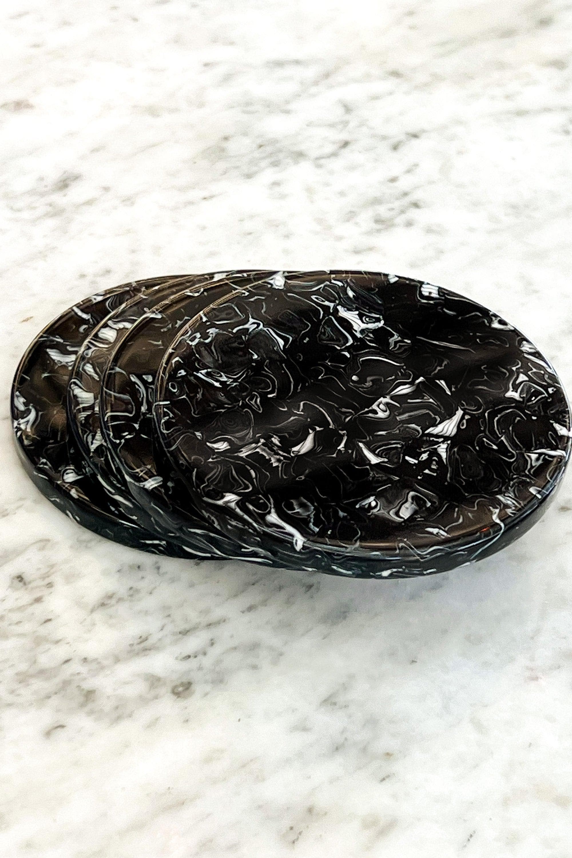 Black Marble Acrylic Coaster